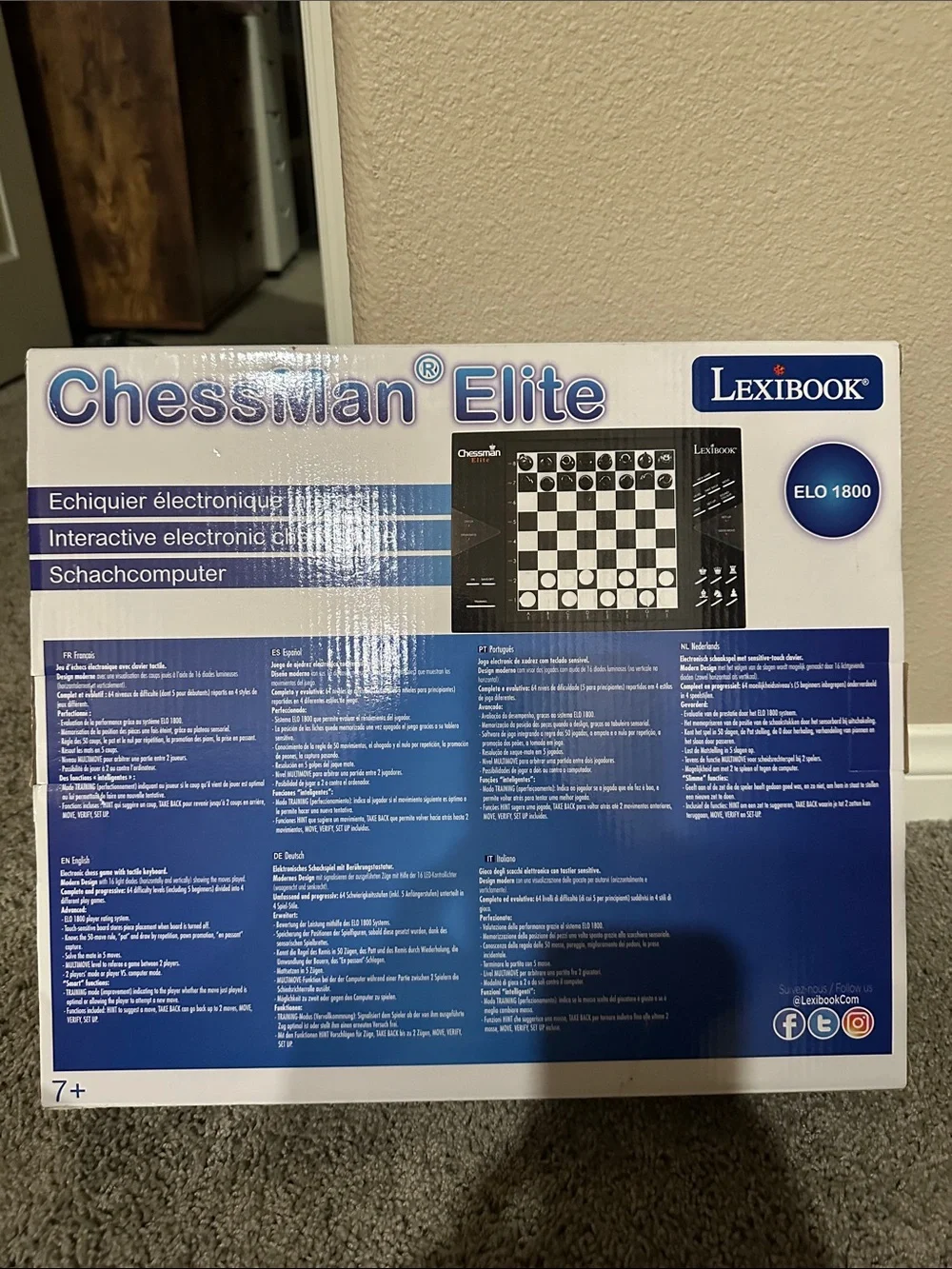 ChessMan Elite Electronic Chess Game - Black and White